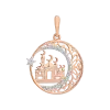 Artikelbild 1 des Artikels “Anhänger „Mondsichel mit Moschee“ aus 585 Rotgold mit Zirkonia “