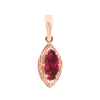 Artikelbild 1 des Artikels “Anhänger „Navette in Gitterrahmen“ aus 585 Rotgold mit Rubin (synthetisch) “