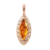 Product image 1 of the product “Pendant “Navette with Lattice Pattern” in 585 Rose Gold with Amber ”