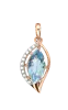 Artikelbild 1 des Artikels “Anhänger „Navette mit Steinbogen“ aus 585 Rotgold mit Zirkonia und Topas “