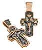 Product image 1 of the product “Orthodox Cross Pendant “Eucharist” in 925 Sterling Silver, Plated with 999 Rose Gold ”