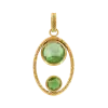 Product image 1 of the product “Pendant “Oval with Green Stones” in 585 Yellow Gold ”