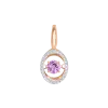 Product image 1 of the product “Pendant “Oval with Floating Stone” in 585 Rose Gold with Cubic Zirconia and Amethyst ”