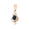 Product image 1 of the product “Pendant “Oval with Sweep” in 585 Two-Tone Gold with Sapphire ”