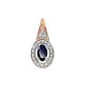 Product image 1 of the product “Pendant “Oval with Stone Halo” in 585 Rose Gold with Diamonds and Sapphire ”