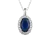 Product image 1 of the product “Pendant “Oval with Stone Halo” in 925 Sterling Silver with Cubic Zirconia, Height 17 mm ”