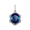 Product image 1 of the product “Pendant “Oval with Wave Frame” in 585 Two-Tone Gold with Diamonds and Sapphire ”