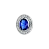 Product image 1 of the product “Pendant “Oval Sapphire with Stone Halo” in 925 Sterling Silver with Cubic Zirconia and Sapphire ”