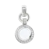 Artikelbild 1 des Artikels “Anhänger „Perle im Steinkranz“ aus 925 Silber mit Zirkonia und Mondstein “