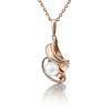Product image 1 of the product “Pendant “Pearl with Scrollwork” in 585 Rose Gold with Cubic Zirconia and Pearls ”