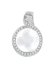 Product image 1 of the product “Pendant “Pearl with Stone Sweep” in 925 Sterling Silver with Cubic Zirconia and Pearls, Height 25 mm ”