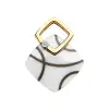 Product image 1 of the product “Pendant “Square with White Ceramic” in 585 Yellow Gold with Diamonds ”