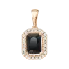 Product image 1 of the product “Pendant “Rectangle with Black Stone” in 585 Rose Gold with Cubic Zirconia ”