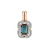 Product image 1 of the product “Pendant “Rectangle with Stone Frame” in 585 Rose Gold with Diamonds and Synthetic Alexandrite ”