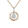 Product image 1 of the product “Pendant “Ring with Solitaire” in 585 Rose Gold with Cubic Zirconia, Height 20 mm ”