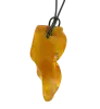 Product image 1 of the product “Pendant “Rough Stone on Cord” with Amber, Length 58 mm ”