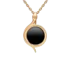 Product image 1 of the product “Pendant “Round with Sweep” in 585 Rose Gold with Onyx ”