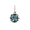 Product image 1 of the product “Pendant “Round with Stone Halo” in 585 Rose Gold with Diamonds and London Blue Topaz ”