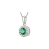 Product image 1 of the product “Pendant “Round with Stone Halo” in 925 Sterling Silver with Cubic Zirconia, Height 15 mm ”