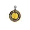 Artikelbild 1 des Artikels “Anhänger „Runder Bernstein mit Ringen“ aus 925 Silber vergoldet mit Bernstein “