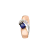 Artikelbild 1 des Artikels “Anhänger „Schräge Spange mit Stein“ aus 585 Rotgold mit Brillanten und Saphir (synthetisch) “