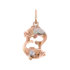 Product image 1 of the product “Zodiac Sign Pendant Pisces in 585 Rose Gold with Cubic Zirconia, Height 24 mm ”