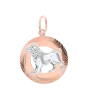Product image 1 of the product “Zodiac Sign Pendant Leo in 585 Two-Tone Gold, Height 34 mm ”