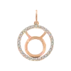 Product image 1 of the product “Zodiac Sign Pendant Taurus in 585 Rose Gold with Cubic Zirconia, Height 21 mm ”
