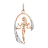 Product image 1 of the product “Zodiac Sign Pendant Libra in 585 Rose Gold with Cubic Zirconia, Height 27 mm ”