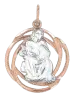 Product image 1 of the product “Zodiac Sign Pendant Aquarius in 585 Two-Tone Gold, Height 30 mm ”