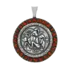 Product image 1 of the product “Zodiac Sign Pendant Aries in 925 Sterling Silver with Genuine Amber, Height 41 mm ”