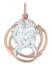 Product image 1 of the product “Zodiac Sign Pendant Gemini in 585 Two-Tone Gold, Height 30 mm ”