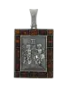 Product image 1 of the product “Zodiac Sign Pendant Gemini in 925 Sterling Silver with Genuine Amber, Height 41 mm ”