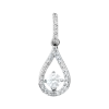Product image 1 of the product “Pendant “Teardrop with Floating Stone” in 585 White Gold with Cubic Zirconia ”