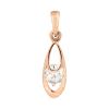 Product image 1 of the product “Pendant “Teardrop with Solitaire” in 585 Rose Gold with Cubic Zirconia, Height 22 mm ”