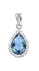 Artikelbild 1 des Artikels “Anhänger „Tropfen mit Steinkranz“ aus 925 Silber mit Zirkonia, Höhe 23 mm “