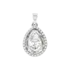 Product image 1 of the product “Pendant “Teardrop with Stone Halo” in 925 Sterling Silver with Cubic Zirconia, Height 25 mm ”
