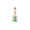 Product image 1 of the product “Pendant “Teardrop with Stone Border” in 585 Rose Gold with Diamonds and Emerald ”