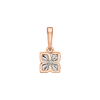 Product image 1 of the product “Pendant “Four-Petal Flower” in 585 Two-Tone Gold with Diamonds, Height 15 mm ”