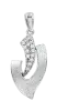 Product image 1 of the product “Pendant “Matte Chevron with Stones” in 925 Sterling Silver with Cubic Zirconia ”