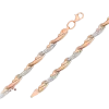 Product image 1 of the product “Bracelet “Twisted Links with Stones” in 585 Two-Tone Gold with Diamonds ”