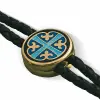 Artikelbild 1 des Artikels “Armband „Lederband mit Emaille-Scheibe“ aus 925 Silber vergoldet “