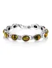 Product image 1 of the product “Bracelet “Oval Stones in a Row” in 925 Sterling Silver with Amber ”