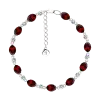 Artikelbild 1 des Artikels “Armband „Ovale Steine im Wechsel“ aus 925 Silber mit Zirkonia und Granat “