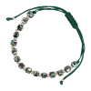 Product image 1 of the product “Bracelet “Textile Cord with Green Cubes” in 585 Rose Gold ”