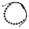 Product image 1 of the product “Bracelet “Textile Cord with Black Cubes” in 925 Sterling Silver with Onyx ”