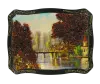 Product image 1 of the product “Amber Picture “Landscape with Bridge and Tower” ”