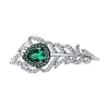 Artikelbild 1 des Artikels “Brosche „Pfauenfeder mit grünem Stein“ aus 925 Silber mit Zirkonia “