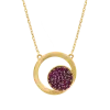 Artikelbild 1 des Artikels “Collier „Ring mit roter Steinscheibe“ aus 585 Gelbgold mit Zirkonia “