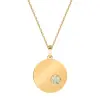 Artikelbild 1 des Artikels “Collier „Runde Scheibe mit Steinen“ aus 585 Gelbgold mit Zirkonia “